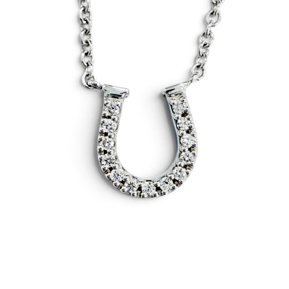 TIFFANY&Co. Tiffany Metro Horseshoe Diamond Necklace, 750 (WG) White Gold, We...